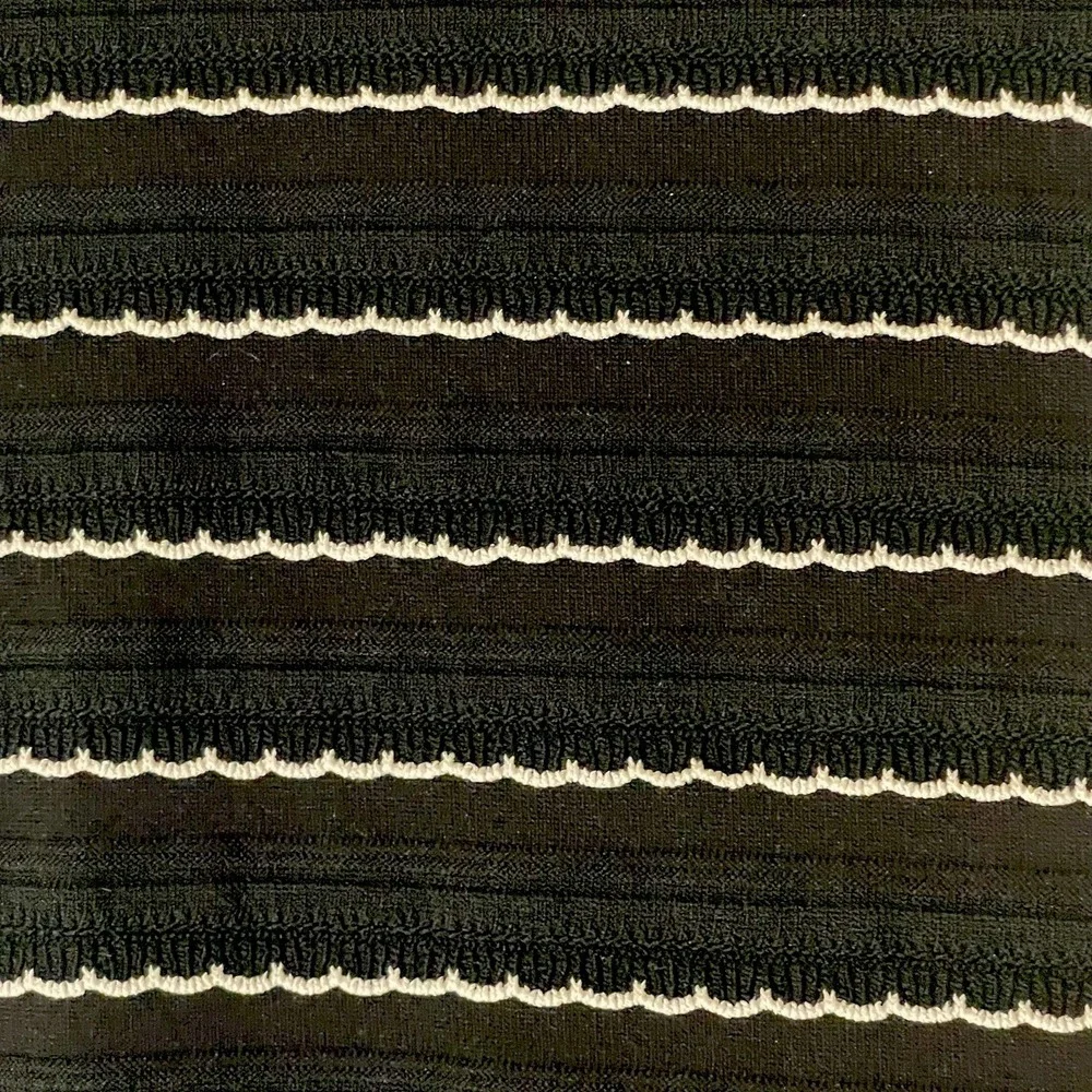 Michael Kors Sz S Black White Striped Bodycon‎ Sweater Dress Knit Logo